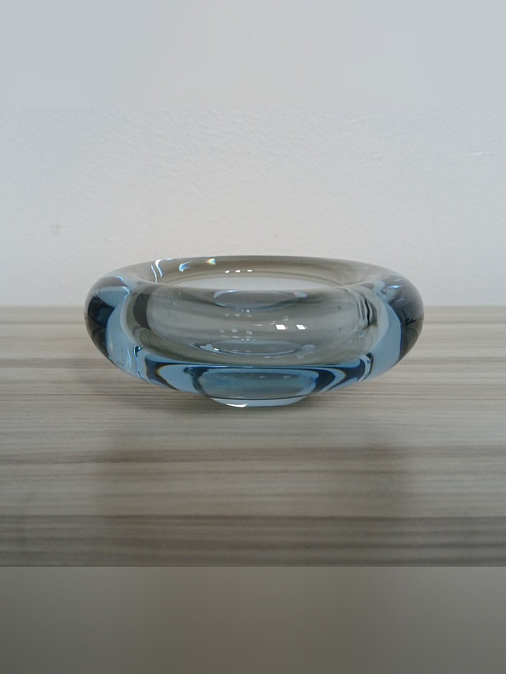 Vintage MCM Holmegaard Per Lutken Signed 4" Blue Art Glass Bowl Denmark - Picture 3 of 16